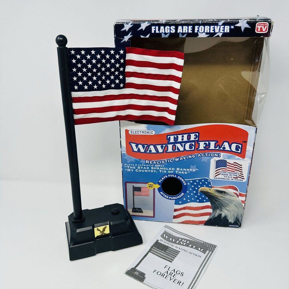 The Waving Flag Electronic American Flag Plays 2 Songs As Seen On TV